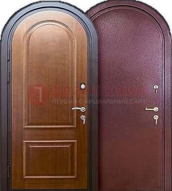 Железная арочная дверь с МДФ внутри ДА-14 в Видном