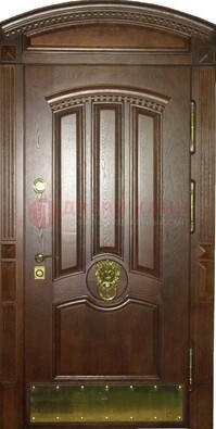 Хорошая стальная арочная дверь с декоративным элементом ДА-23 в Видном