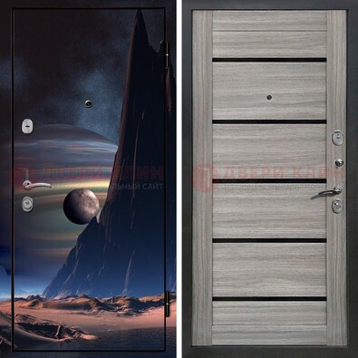 Стальная дверь с фотопечатью космоса ДФ-49 в Видном