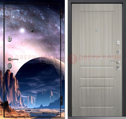 Железная дверь с фотопечатью космоса и планеты ДФ-50 в Видном