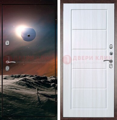 Стальная дверь с фотопечатью планет ДФ-8 в Видном