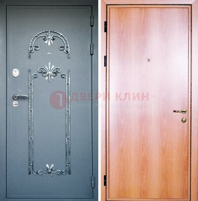 Железная дверь с ковкой ламинат внутри ДК-11 в квартиру в Видном