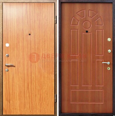 Светлая железная дверь с ламинатом МДФ внутри ДЛ-15 в Видном