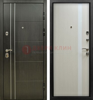 Морозостойкая темная металлическая дверь с МДФ ДМ-164 в Видном