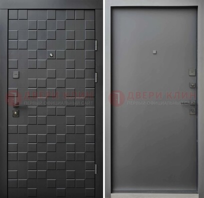 Темная стальная филенчатая дверь с МДФ ДМ-221 в Видном