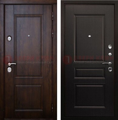 Классическая железная дверь с темными МДФ панелями ДМ-390 в Видном