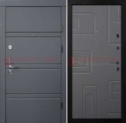 Серая металлическая дверь с МДФ в квартиру ДМ-485 в Видном