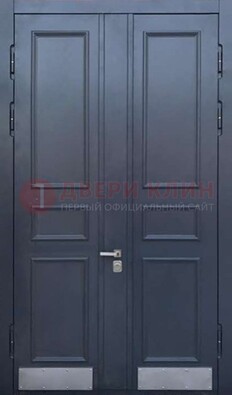Черная двухстворчатая дверь для улицы с МДФ ДМ-535 в Видном