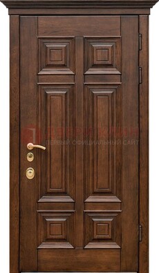 Филенчатая железная дверь с массивом дуба ДМД-68 в Видном