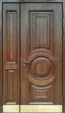 Коричневая двухстворчатая дверь с массивом дуба ДМД-71 в Видном