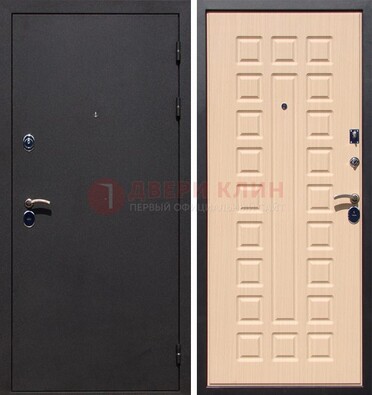 Черная стальная дверь с порошковым окрасом МДФ внутри ДП-102 в Видном