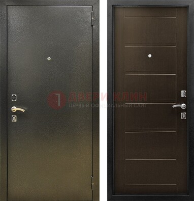 Темная металлическая дверь с порошковым напылением ДП-105 в Видном