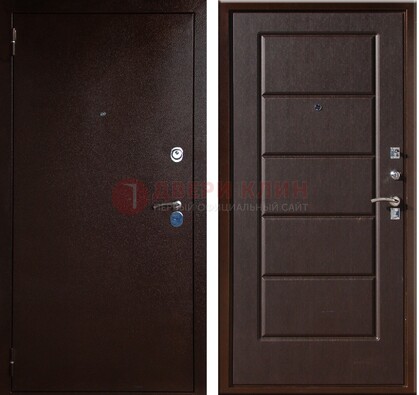 Темная входная дверь с порошковым окрасом ДП-113 в Видном