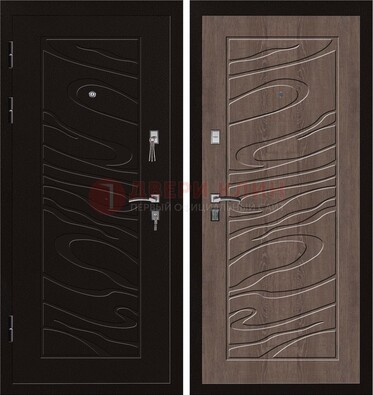 Темная железная дверь с порошковым окрасом ДП-127 в Видном