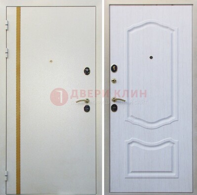 Белая входная дверь с порошковым напылением ДП-136 в Видном
