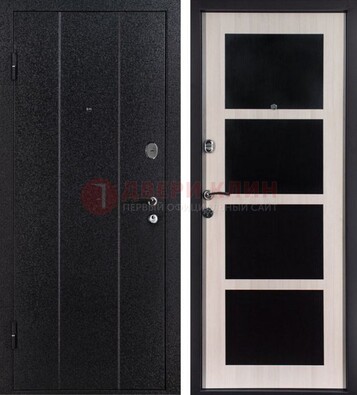Черная металлическая дверь с порошковым напылением ДП-176 в Видном