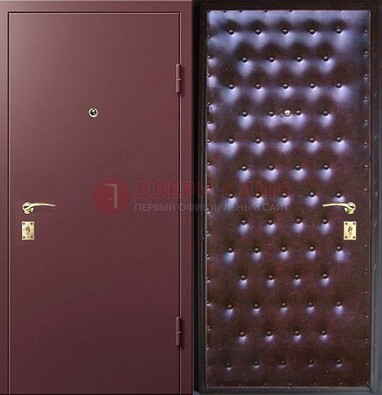Бордовая железная дверь с порошковым напылением ДП-177 в Видном