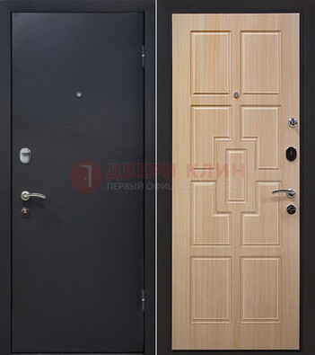 Черная железная дверь с порошковым покрытием ДП-187 в Видном