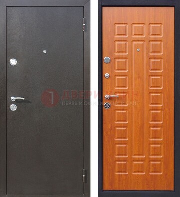 Коричневая стальная дверь с порошковым напылением ДП-202 в Видном