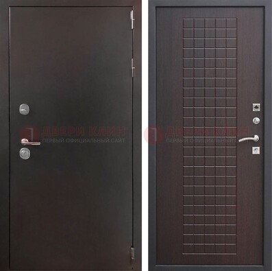 Черная железная дверь с порошковым покрытием ДП-222 в Видном