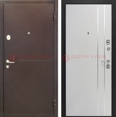 Входная дверь с порошковым покрытием с МДФ с молдингами ДП-232 в Видном