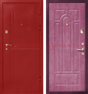 Красная входная дверь с порошковым напылением ДП-240 в Видном