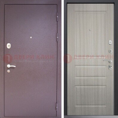 Темная стальная дверь с порошковым окрасом и МДФ ДП-310 в Видном