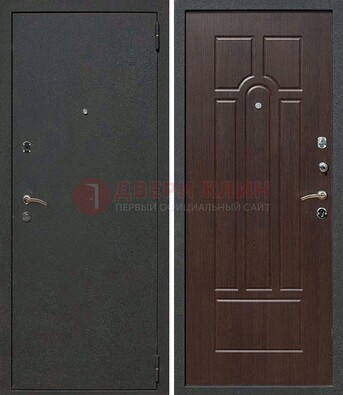 Черная металлическая дверь с порошковым окрасом ДП-47 в Видном