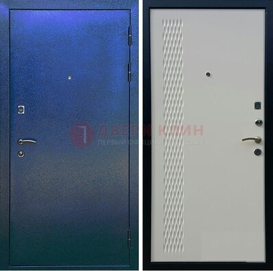 Синяя железная дверь с порошковым напылением ДП-49 в Видном
