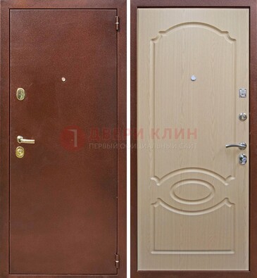 Коричневая металлическая дверь с порошковым окрасом ДП-76 в Видном