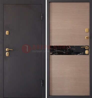 Коричневая металлическая дверь с порошковым окрасом ДП-82 в Видном