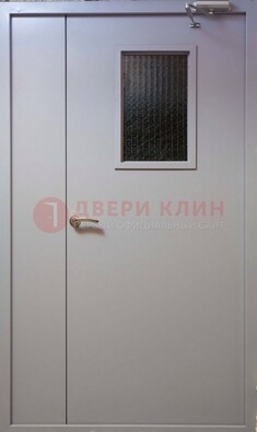 Белая железная дверь ДПД-4 в Видном