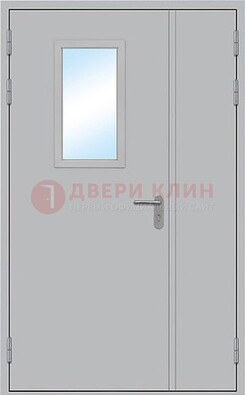 Белая входная техническая дверь со стеклянной вставкой ДПП-10 в Видном