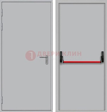Белая металлическая противопожарная дверь с длинной ручкой ДПП-14 в Видном