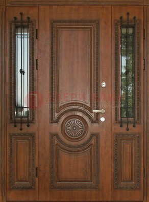Парадная распашная стальная дверь Винорит со стеклом ДПР-106 в Видном