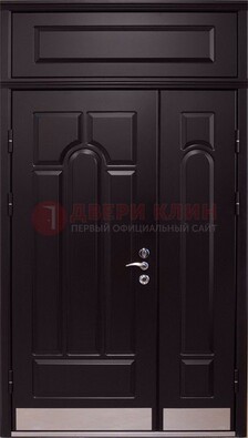 Парадная дверь с металлическими вставками ДПР-47 и фрамугой в Видном