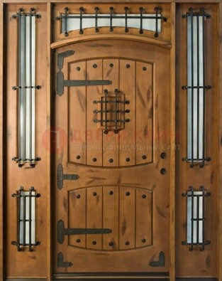 Парадная дверь с коваными элементами ДПР-68 в коттедж в Видном