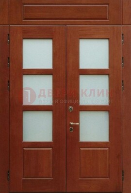 Металлическая парадная дверь со стеклом ДПР-69 для загородного дома в Видном