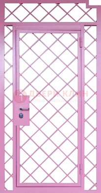 Розовая металлическая решетчатая дверь ДР-15 в Видном
