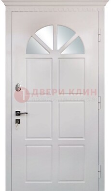 Светлая железная дверь со стеклом ДС-29 в Видном