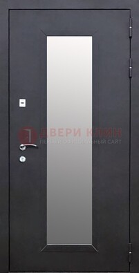 Черная стальная дверь порошок со стеклом ДС-33 в Видном
