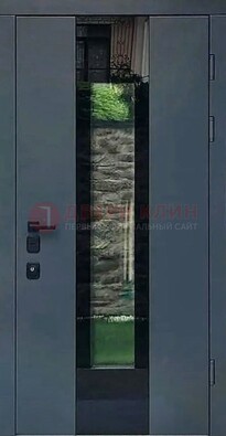 Современная дверь со стеклом для коттеджа ДС-40 в Видном