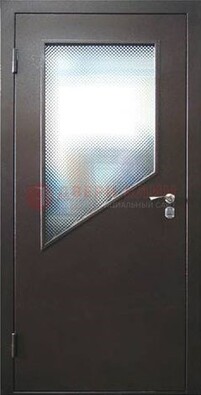 Стальная дверь со стеклом ДС-5 в кирпичный коттедж в Видном