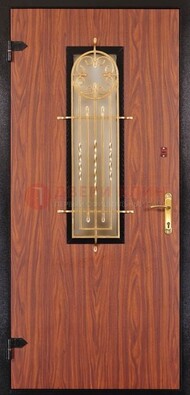 Дополнительная дверь со стеклом и золотой ковкой ДСК-16 в Видном