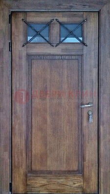 Металлическая дверь с Виноритом со стеклом и ковкой под старину ДСК-209 в Видном