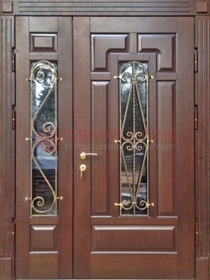 Стальная распашная дверь Винорит стекло и ковка ДСК-274 в Видном