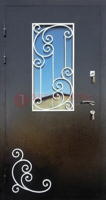 Входная дверь Порошок со стеклом и ковкой ДСК-278 в Видном