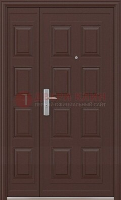 Коричневая железная тамбурная дверь ДТМ-37 в Видном