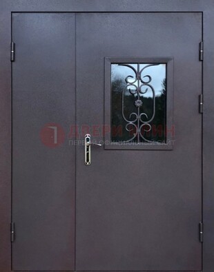 Тамбурная дверь Порошок со стеклом и ковкой ДТМ-48 в Видном