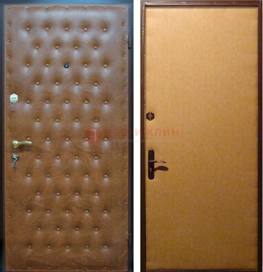 Желтая железная дверь с винилискожей ДВ-2 в Видном